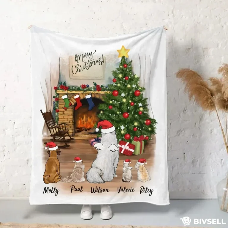 Custom Christmas Family Blanket – Personalized Holiday Throw Gift | BivSell