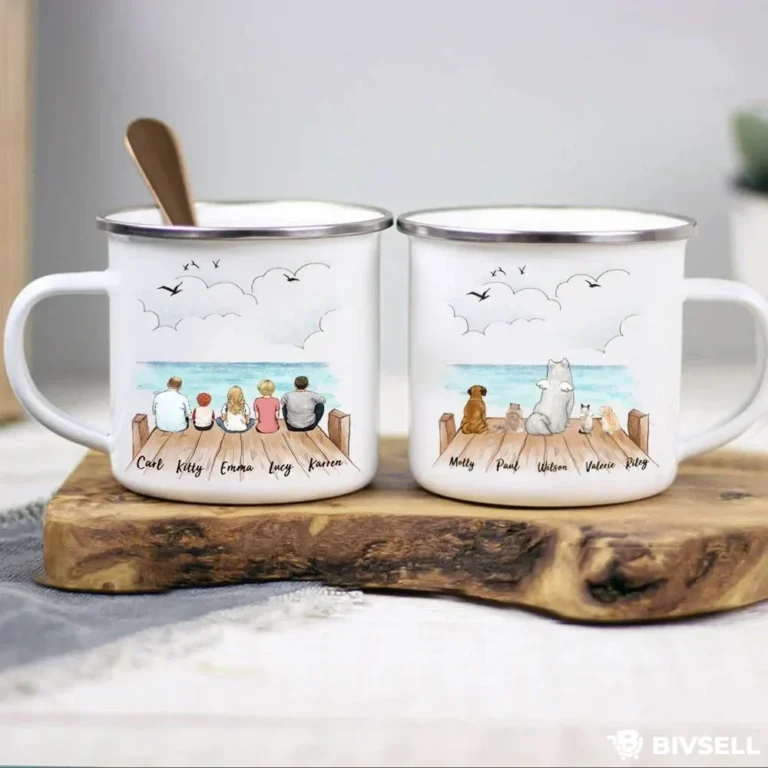 Custom Family Beach Mug – Personalized Coastal Adventure Gift | BivSell