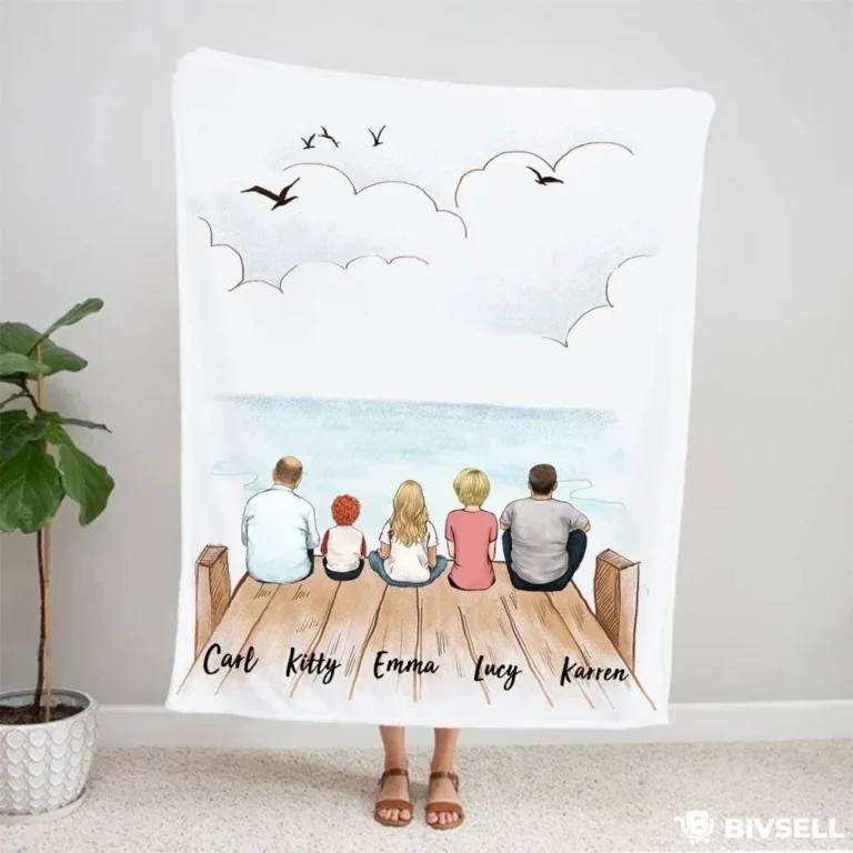 Custom Family Dockside Blanket – Personalized Throw Gift | BivSell