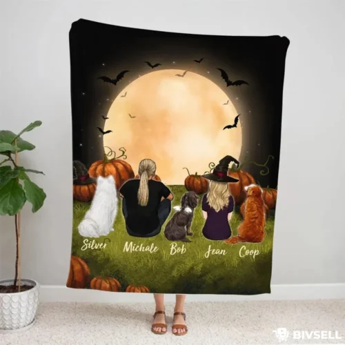 Custom Halloween Family Blanket – Personalized Spooky Throw Gift | BivSell