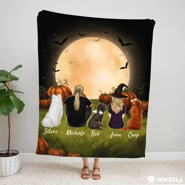 Custom Halloween Family Blanket – Personalized Spooky Throw Gift | BivSell