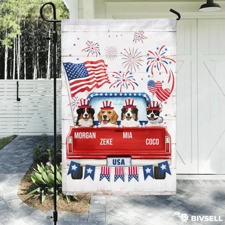 Custom Patriotic Pet Garden Flag – Personalized Independence Day Decor | BivSell