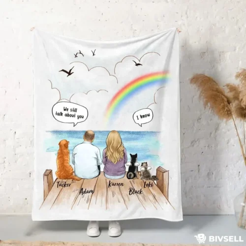 Custom Rainbow Memory Blanket – Personalized Family Throw Gift | BivSell