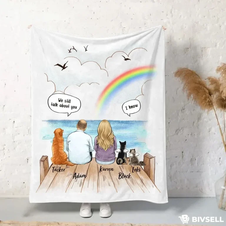 Custom Rainbow Memory Blanket – Personalized Family Throw Gift | BivSell
