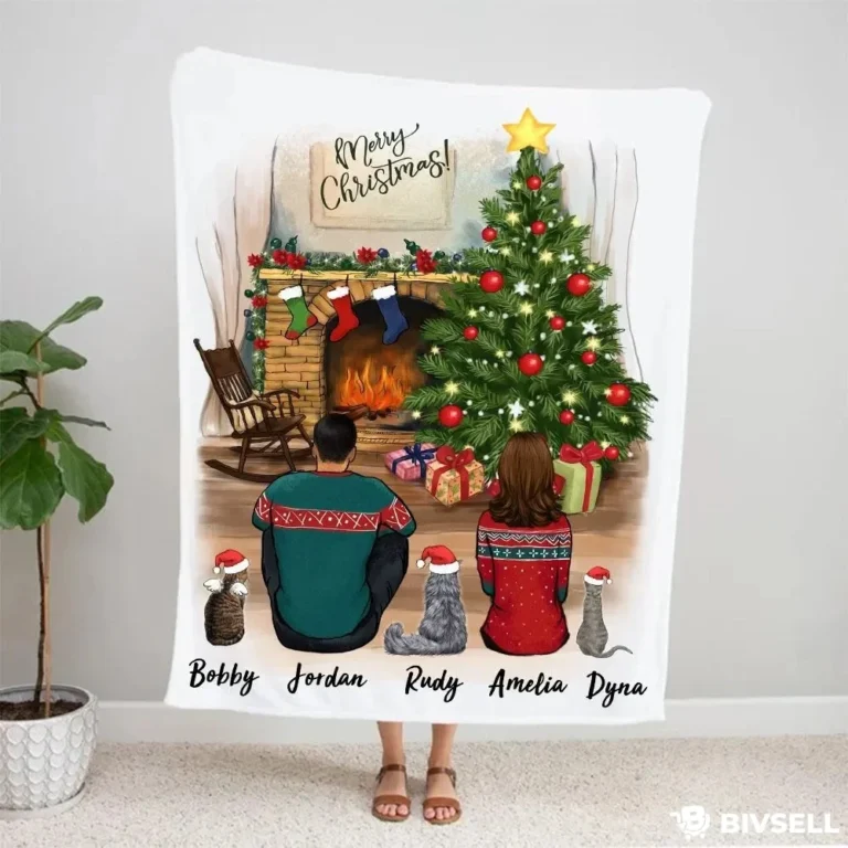 Personalized Holiday Family Blanket – Custom Christmas Throw Gift | BivSell